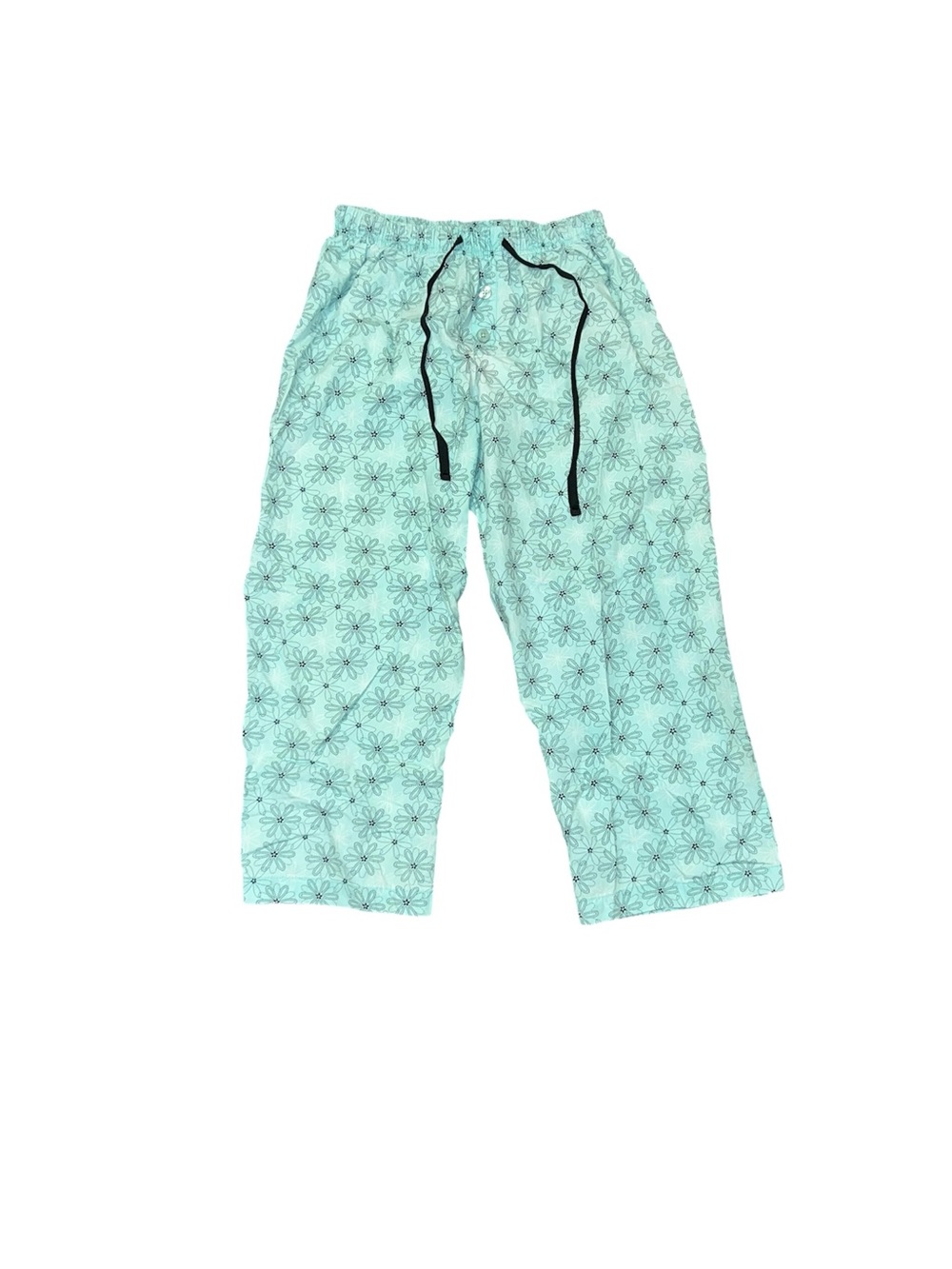 Jasmine Rose Intimates Blue Floral Capri Pyjama Pants Women’s Small 100% Cotton